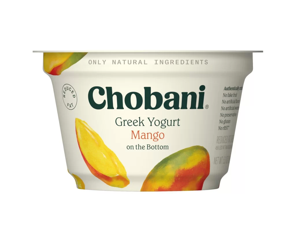 Chobani Greek Yogurt Mango Packaging