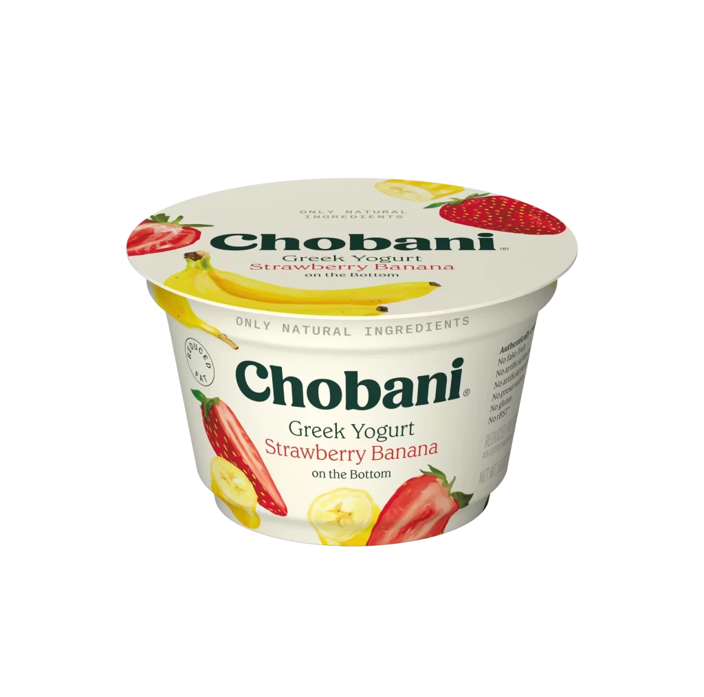 Chobani Greek Yogurt Strawberry Banana Packaging
