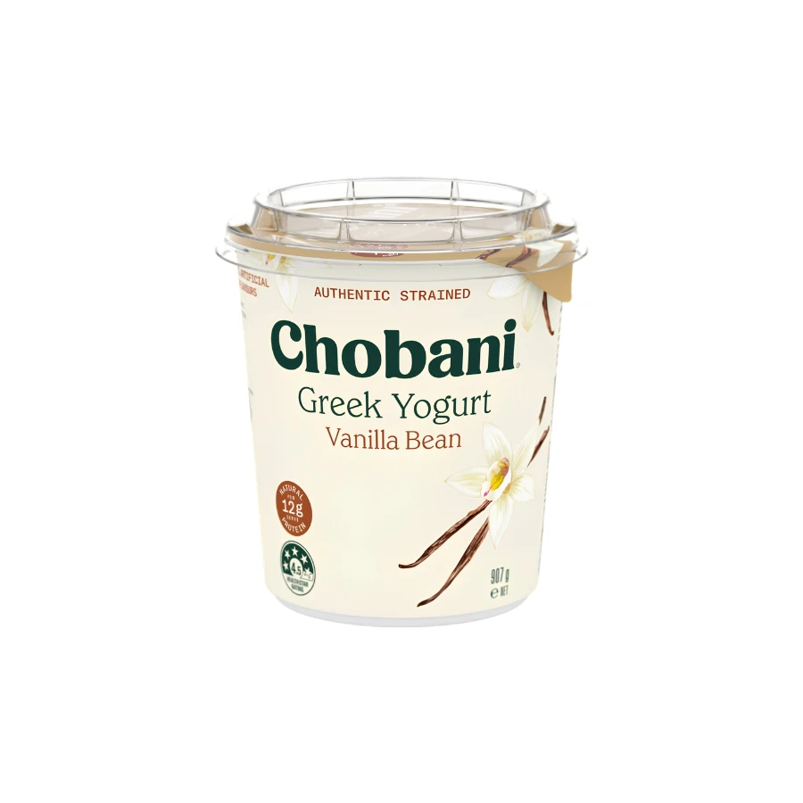 Chobani Greek Yogurt Vanilla Bean Packaging