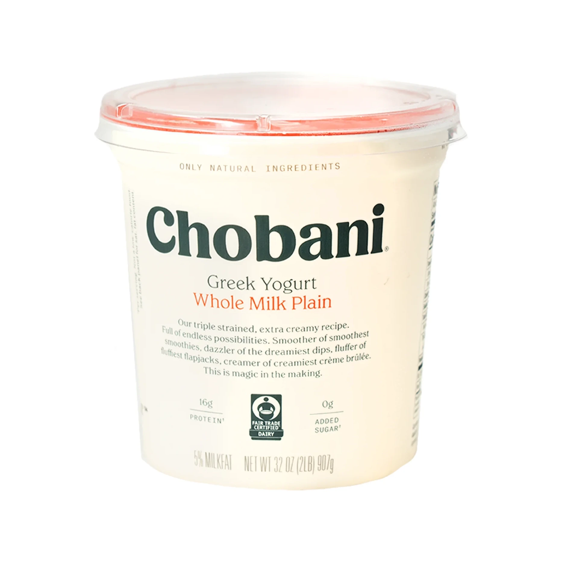 Chobani Greek Yogurt Whole Milk Plain Packaging