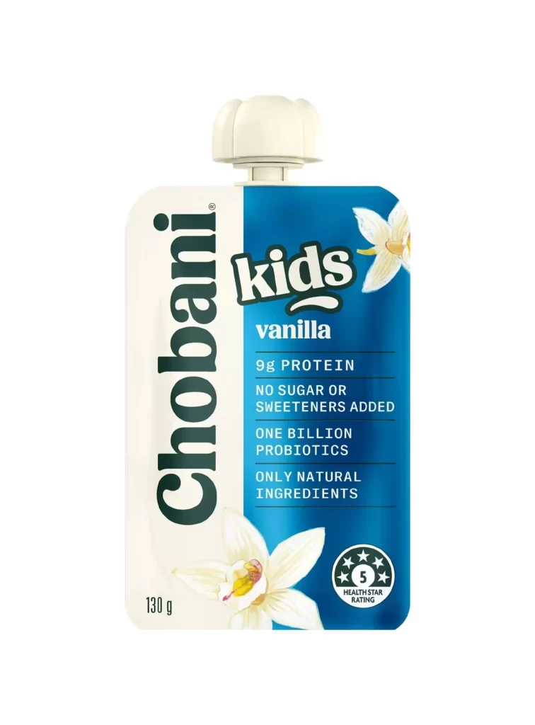 Chobani Kids Vanilla Pouch Packaging