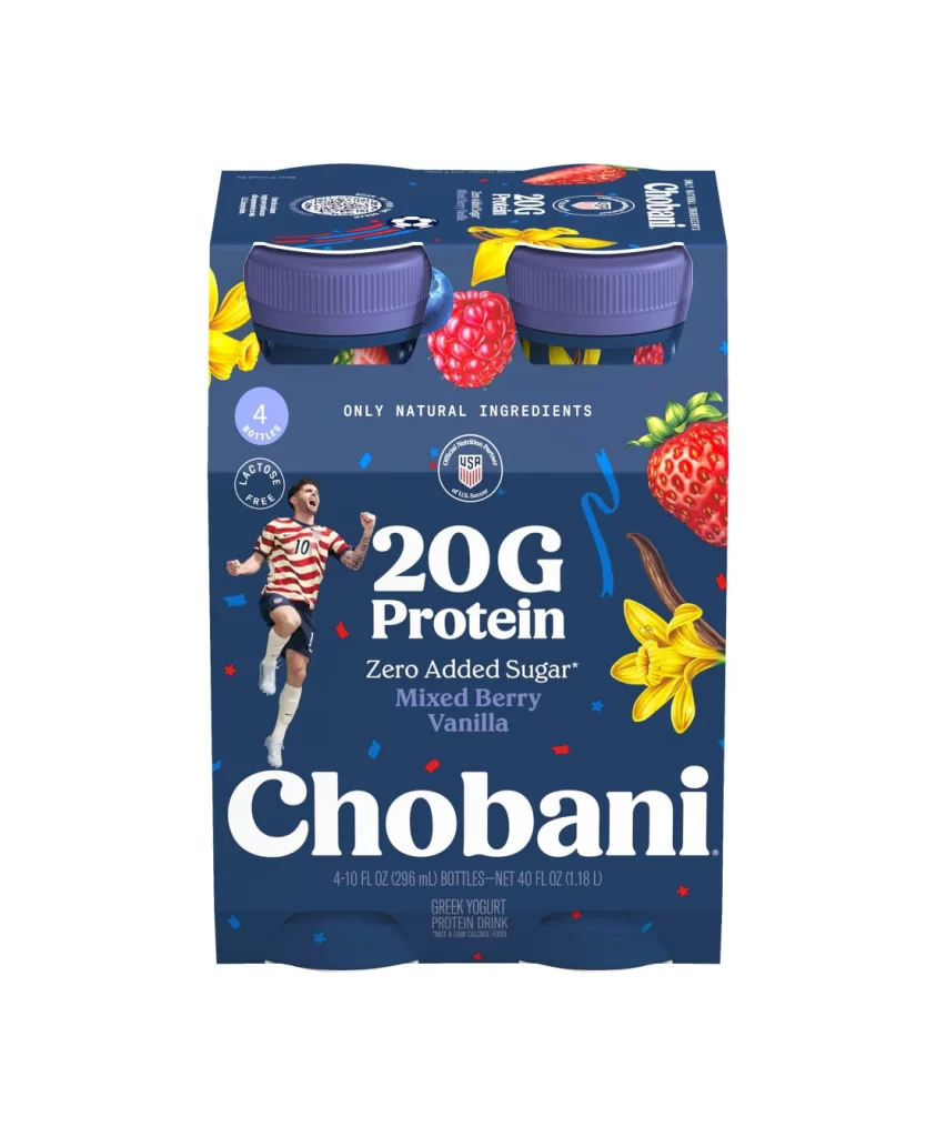 Chobani Protein Drink Mixed Berry Vanilla 4 Pack Packaging