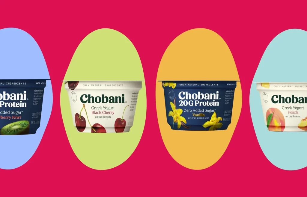 Chobani Protein Yogurt Black Cherry Kiwi 4 Pack Packaging