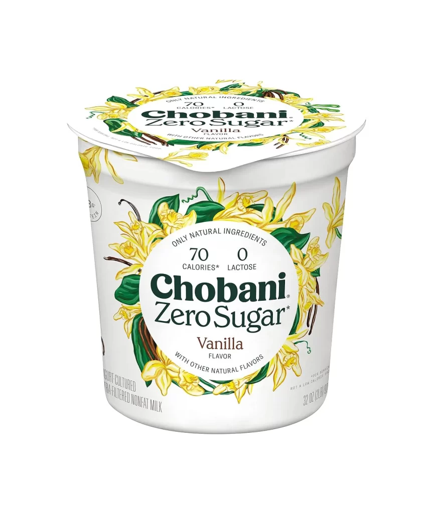 Chobani Zero Sugar Vanilla Packaging