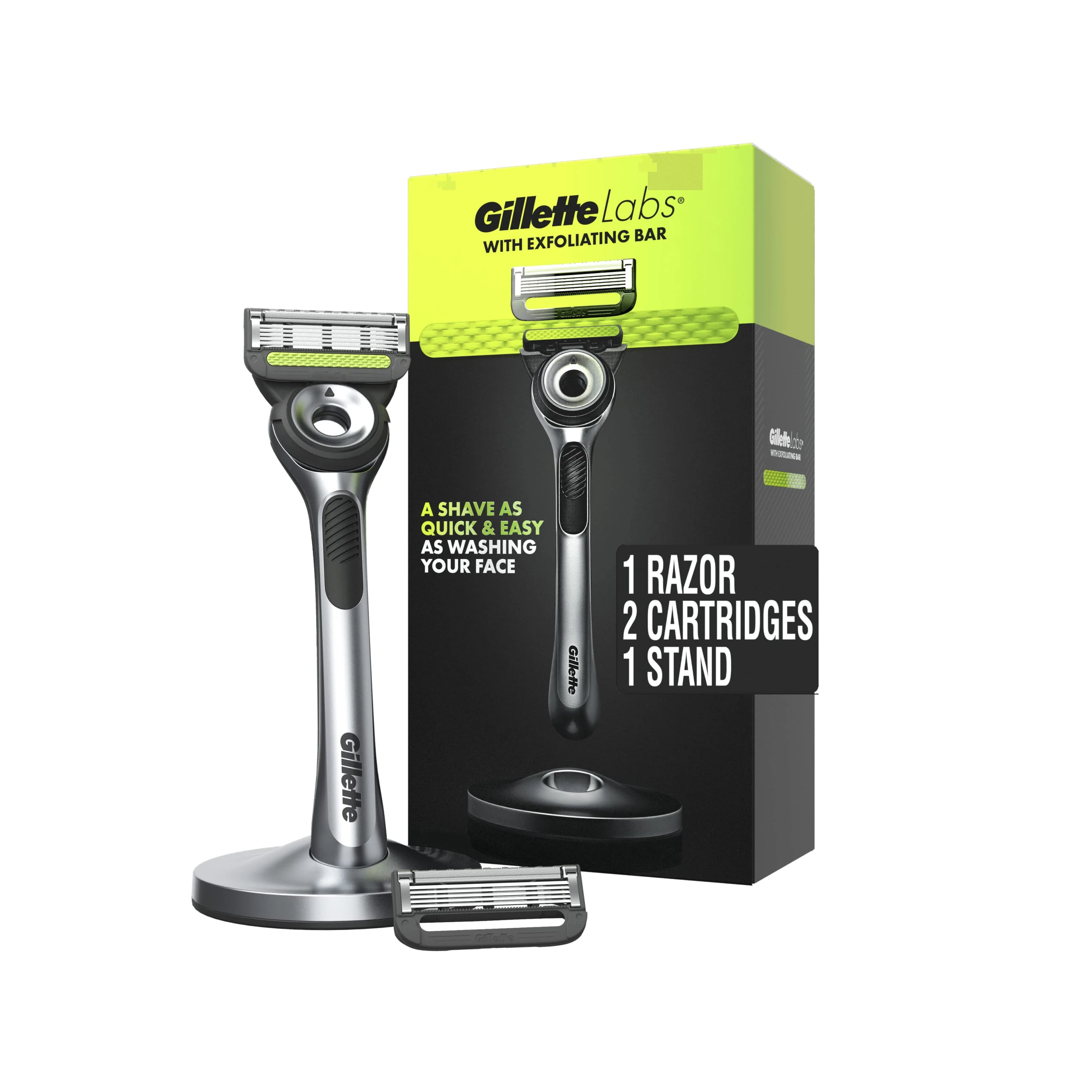 Gillette Labs Exfoliating Bar razor packaging with green accent