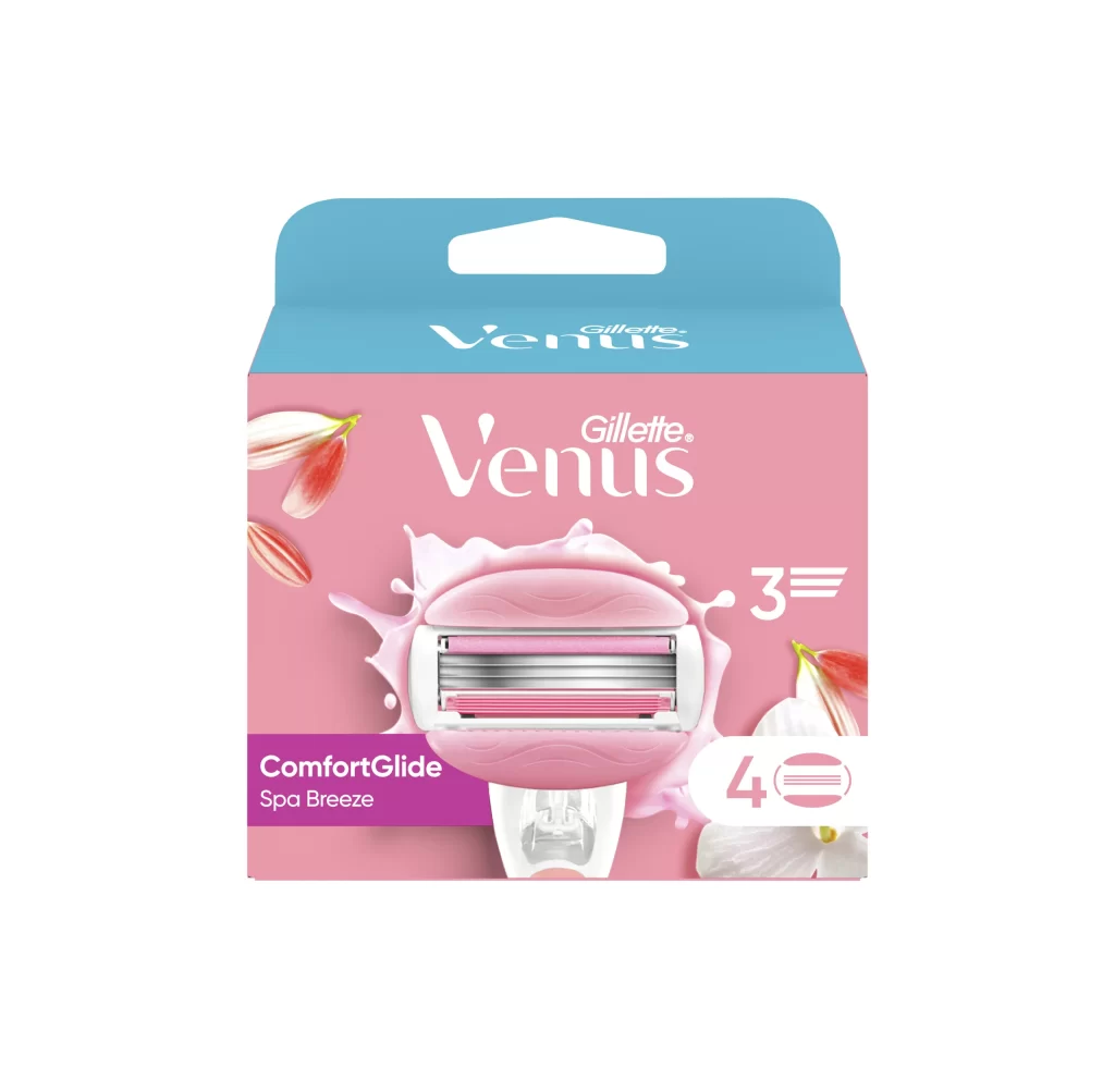 Gillette Venus ComfortGlide Spa Breeze 4 Refill Cartridges Packaging