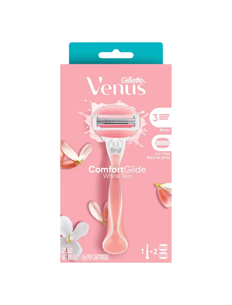 Gillette Venus ComfortGlide White Tea Razor 2 Refills Packaging