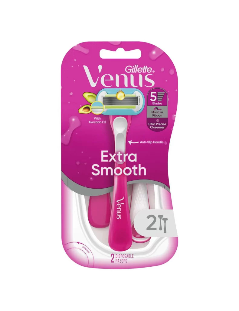 Gillette Venus Extra Smooth 2 Disposable Razors Blister Packaging