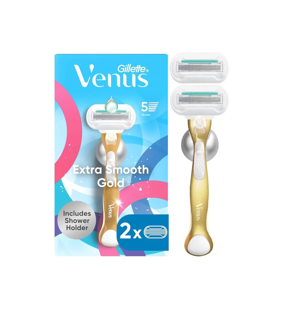 Gillette Venus Extra Smooth Gold Razor 2 Refills Packaging