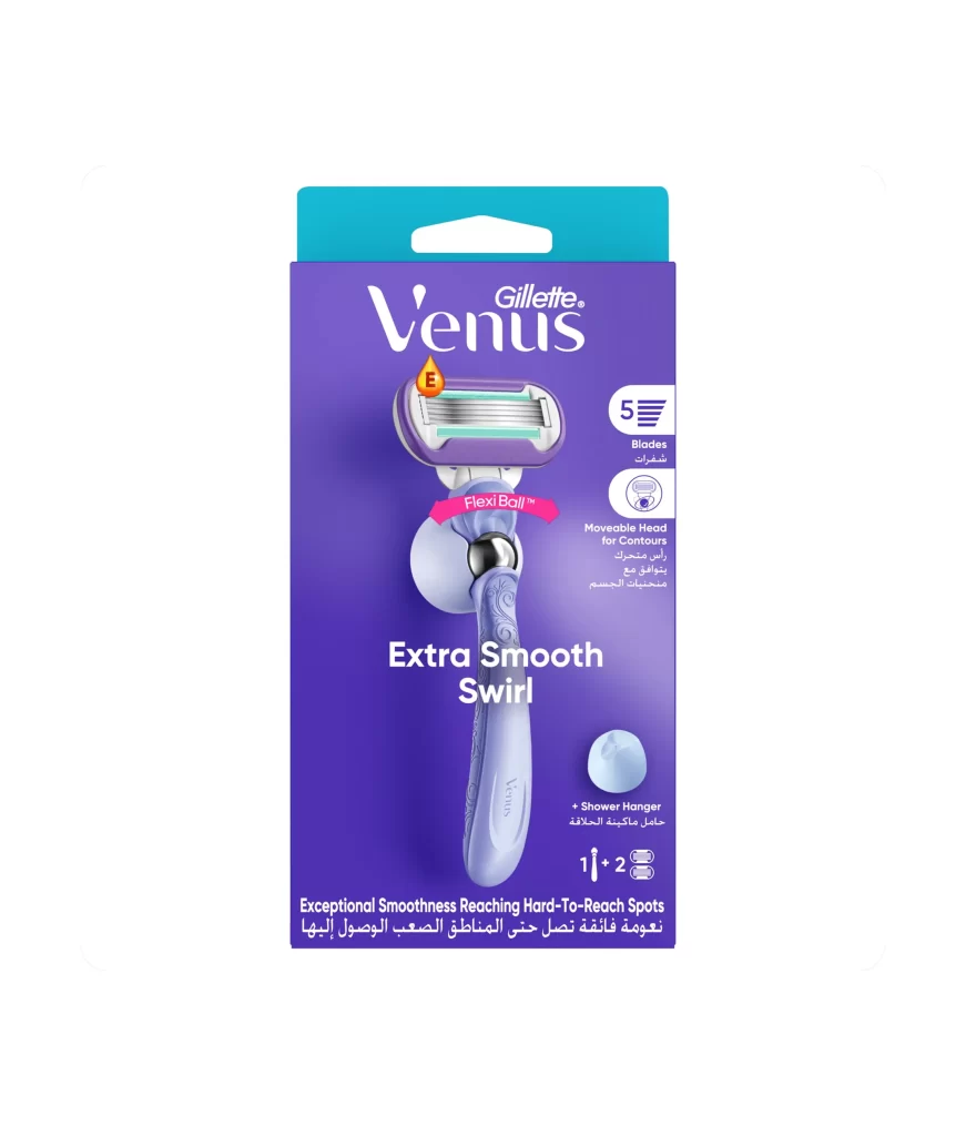 Gillette Venus Extra Smooth Swirl Razor 2 Refills Blister Packaging