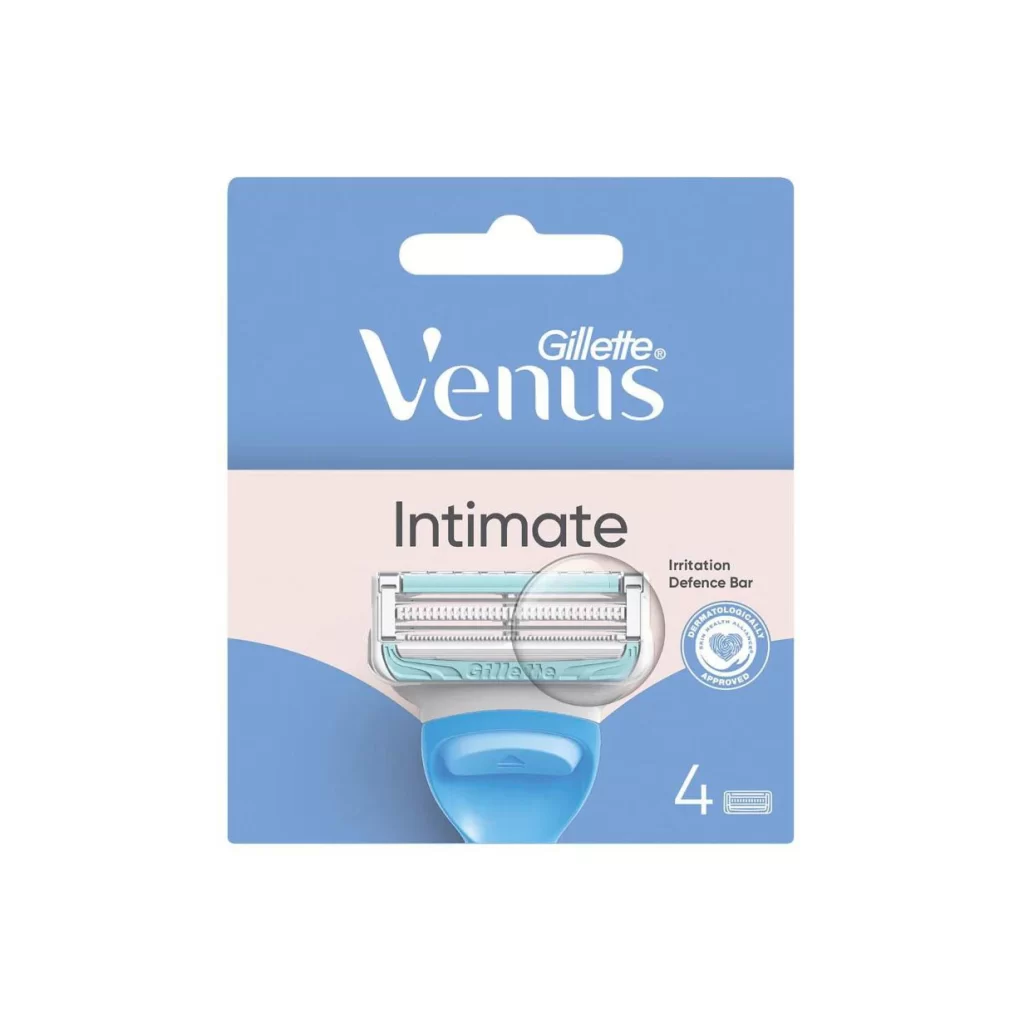 Gillette Venus Intimate 4 Refill Cartridges Blister Packaging