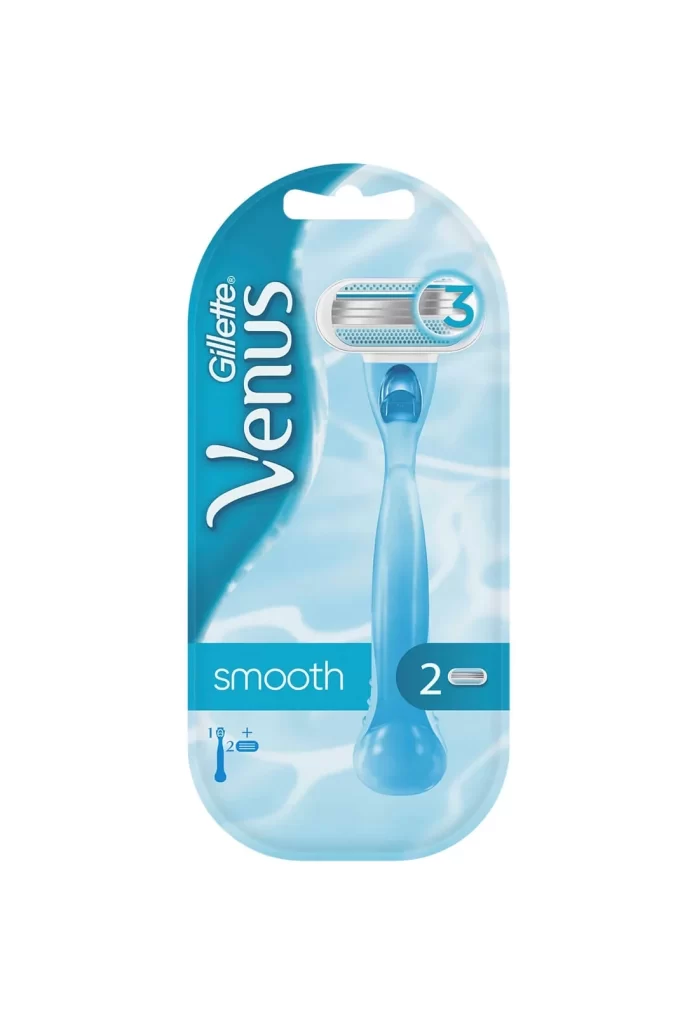 Gillette Venus Smooth Razor 2 Refills Blister Packaging
