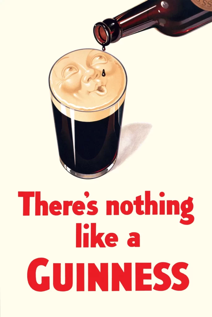 Guinness Draught Stout Bottle Pouring Advertisement