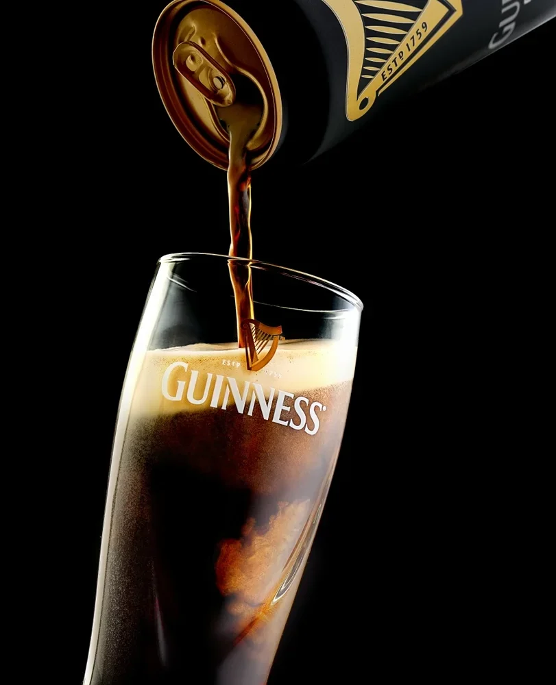 Guinness Draught Stout Can Poured Into Glass