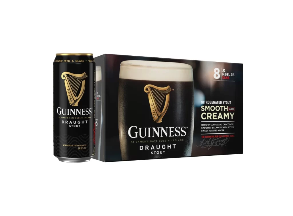 Guinness Draught Stout Eight Pack Cans Packaging