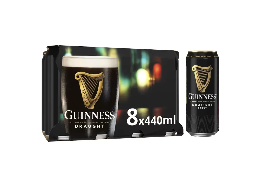 Guinness Draught Stout Eight Pack Cans Packaging