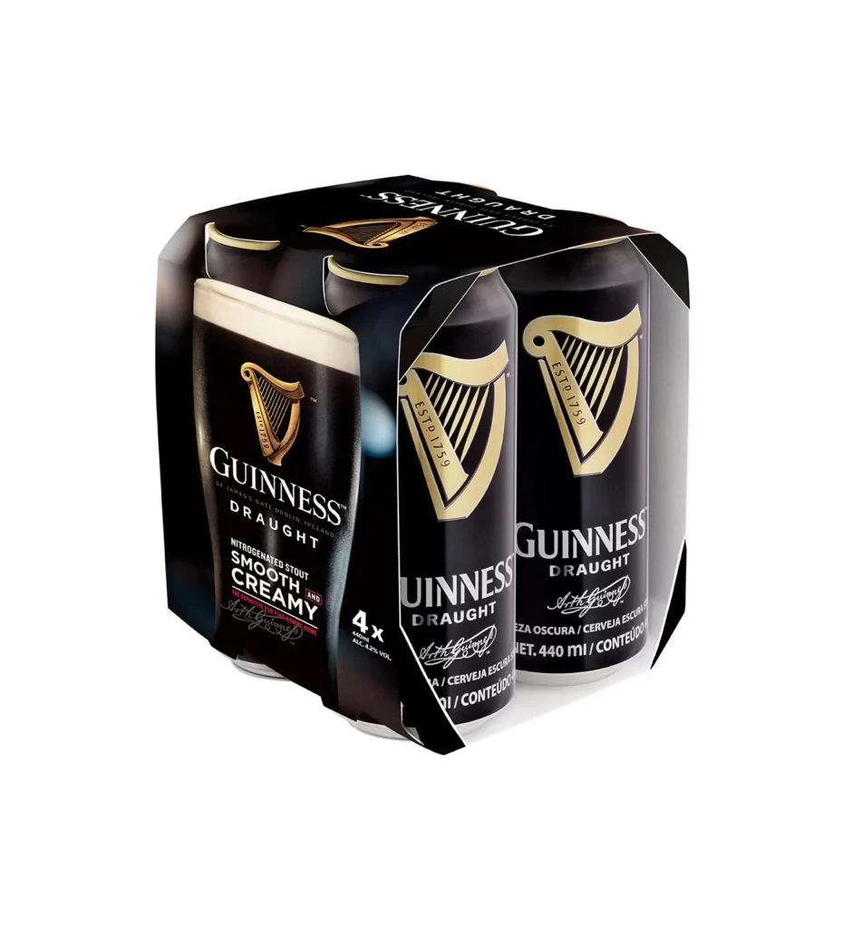 Guinness Draught Stout Four Pack Cans Packaging