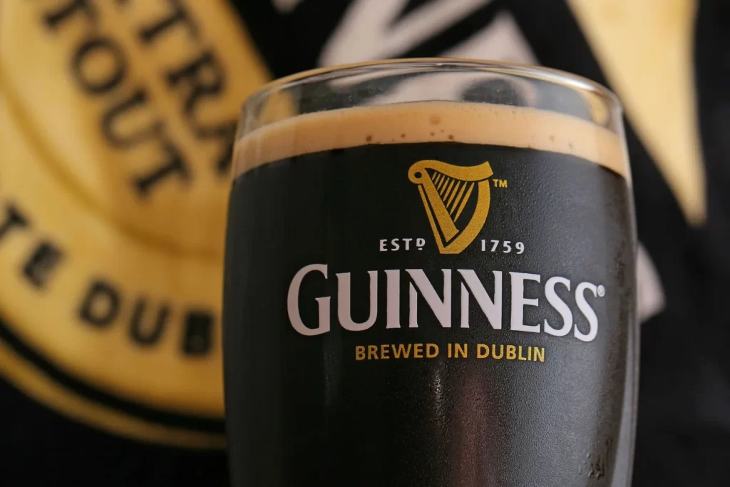 Guinness Draught Stout Pint Glass Pub Background