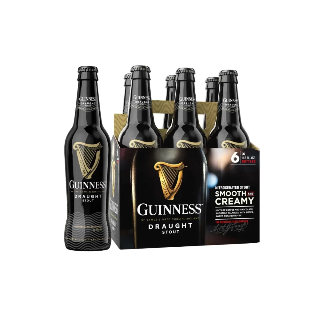 Guinness Draught Stout Six Pack Bottles Packaging