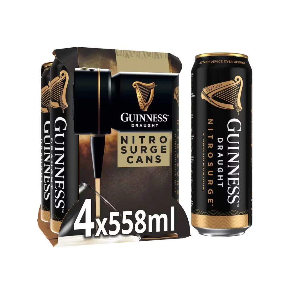 Guinness Nitro Surge Four Pack Cans Packaging