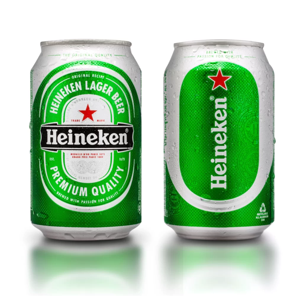 Heineken Lager Beer Cans Packaging