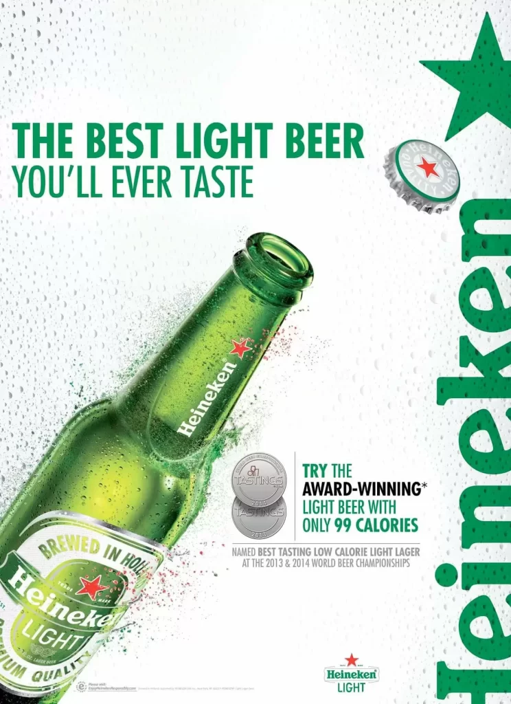 Heineken Light Price Card Advertisement