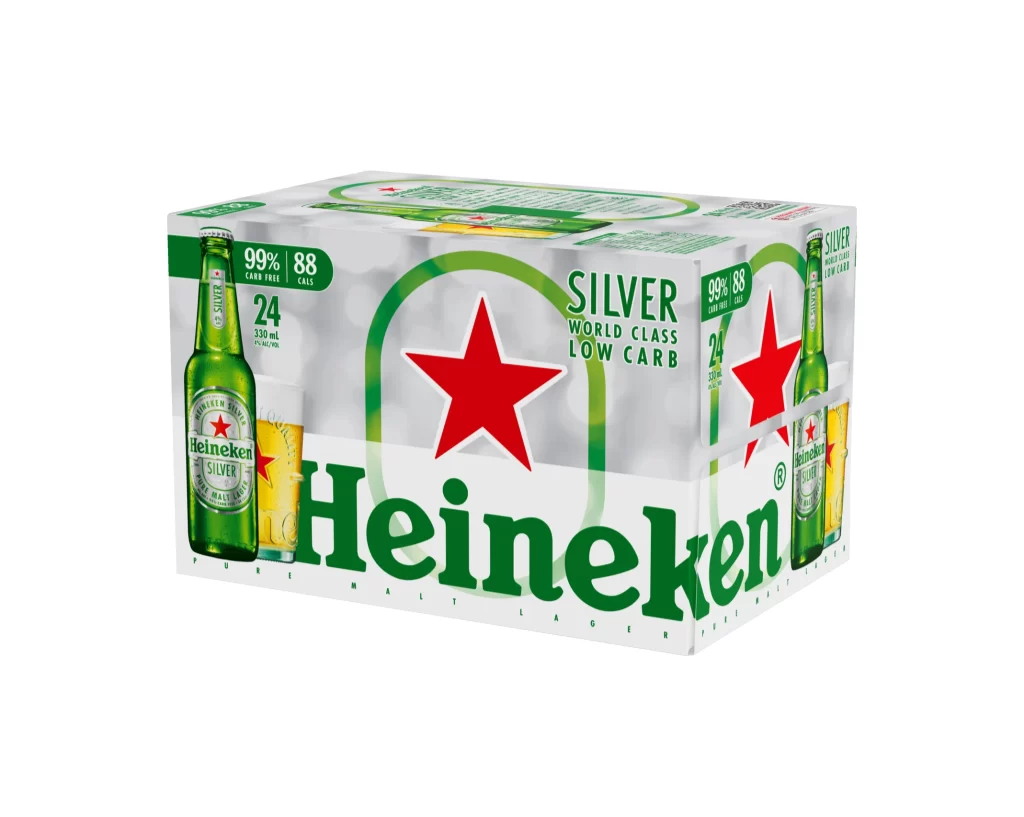 Heineken Silver 24 Pack Bottles Packaging