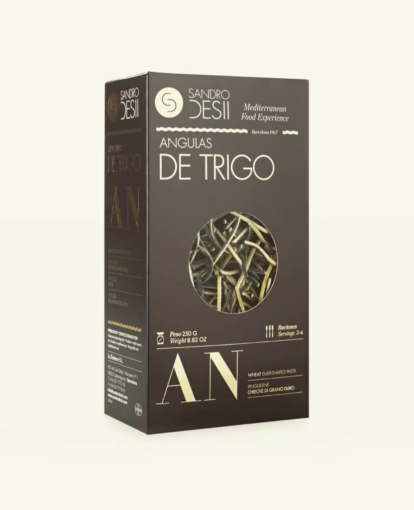 Sandro Desii Angulas De Trigo Wheat Pasta Box Packaging