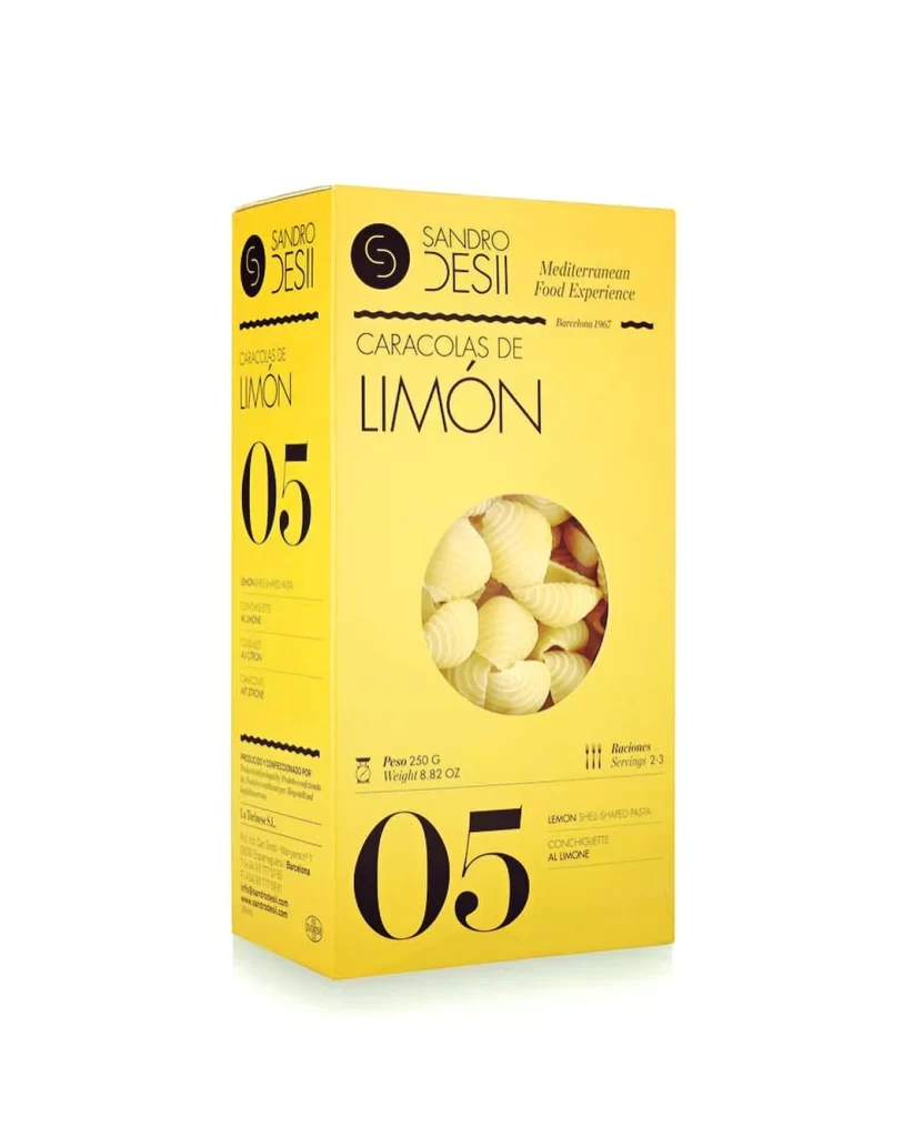 Sandro Desii Caracolas Limon Pasta Bag Packaging