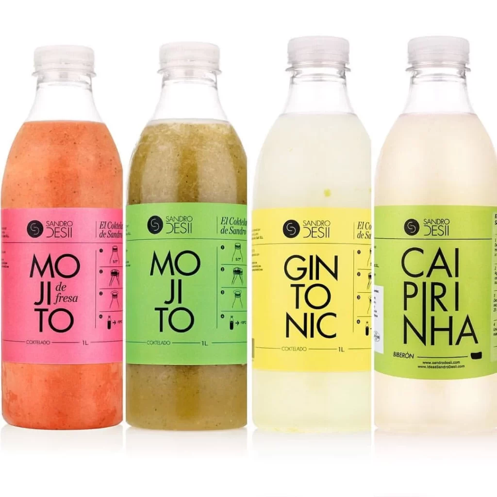 Sandro Desii Cocktail Mix Bottles Packaging