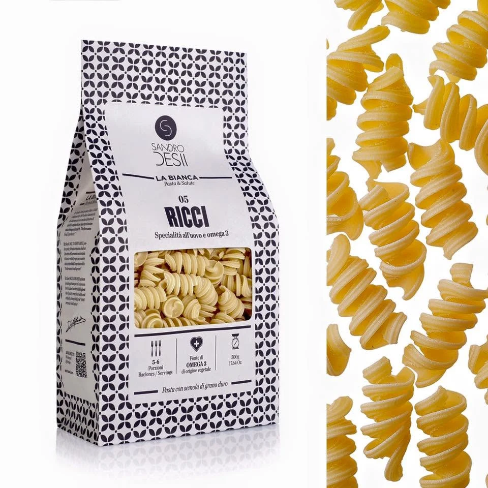 Sandro Desii Ricci Egg Pasta Omega 3 Box Packaging