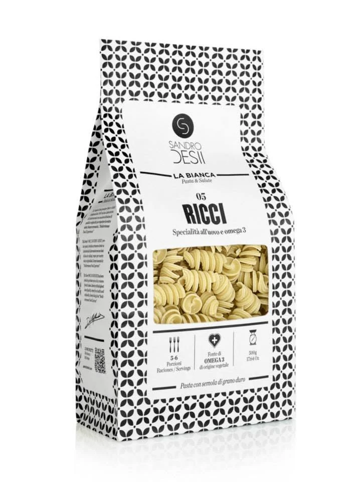 Sandro Desii Ricci Egg Pasta Omega 3 Pouch Packaging