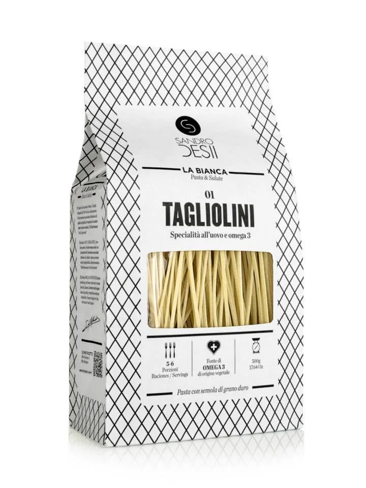Sandro Desii Tagliolini Egg Pasta Omega 3 Box Packaging