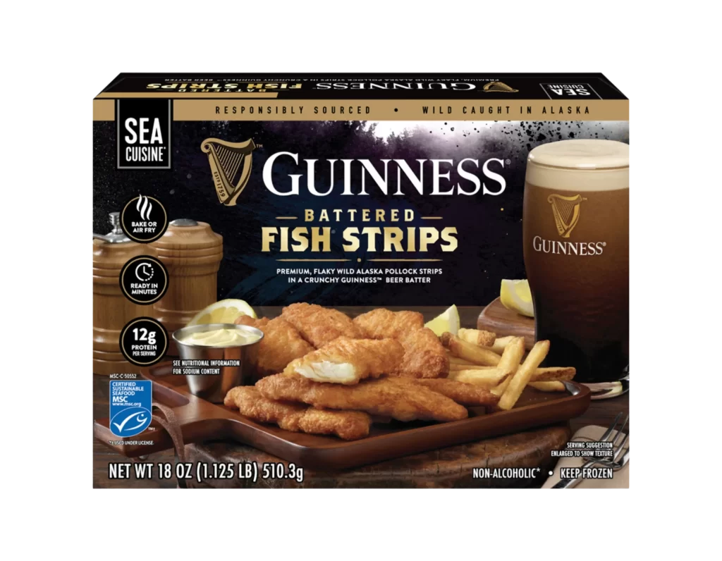 Sea Cuisine Guinness Battered Fish Strips Packaging