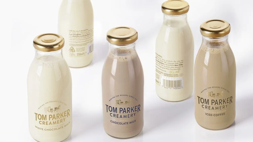 Tom Parker Creamery Glass Milk Bottles
