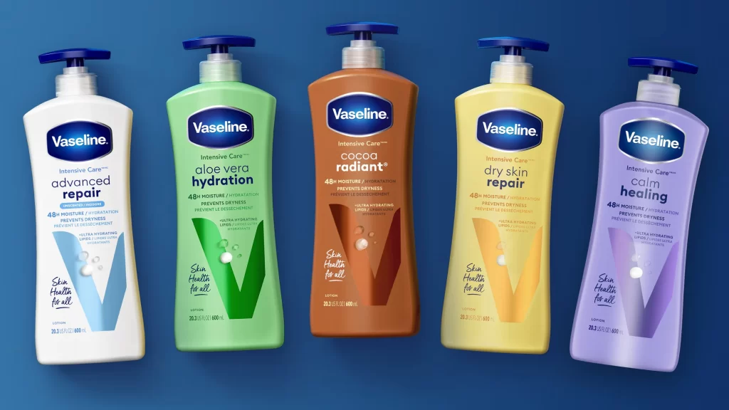Vaseline Body Lotion Variety Lineup Advertisement