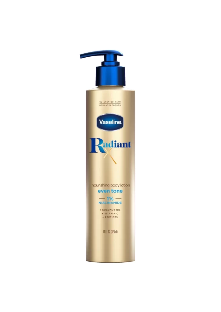 Vaseline Radiant X Even Tone Body Lotion Bottle Packaging