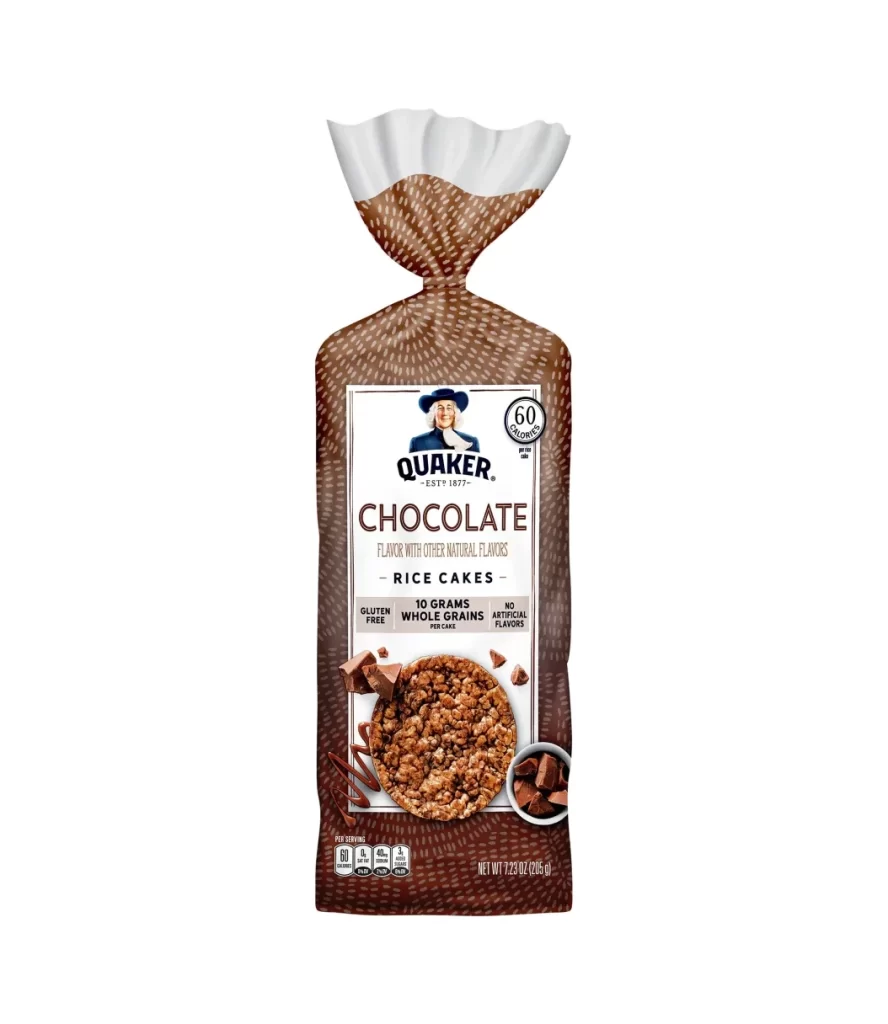 Quaker Chocolate Rice Cakes Bag Packaging