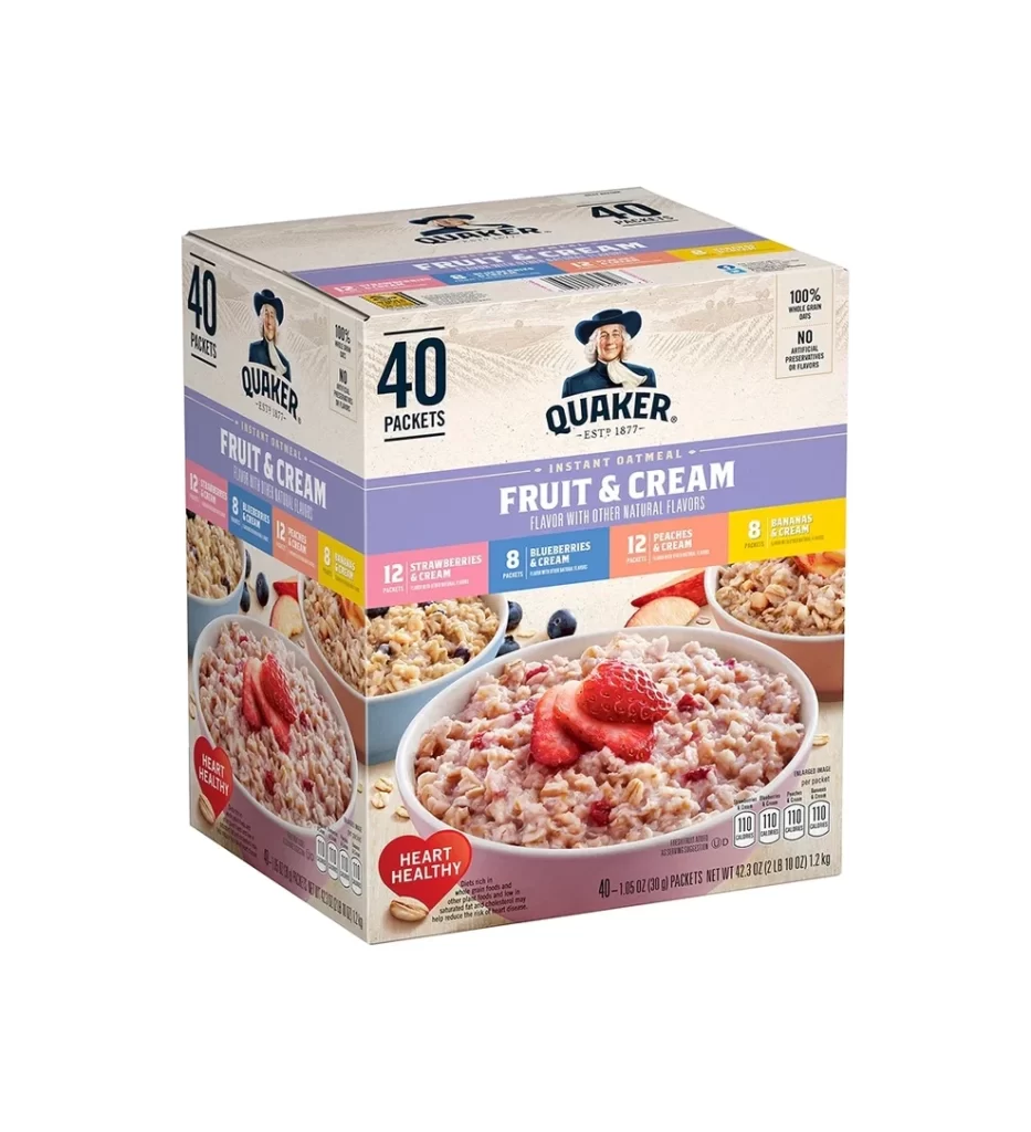 Quaker Fruit Cream Variety Instant Oatmeal Advertisement