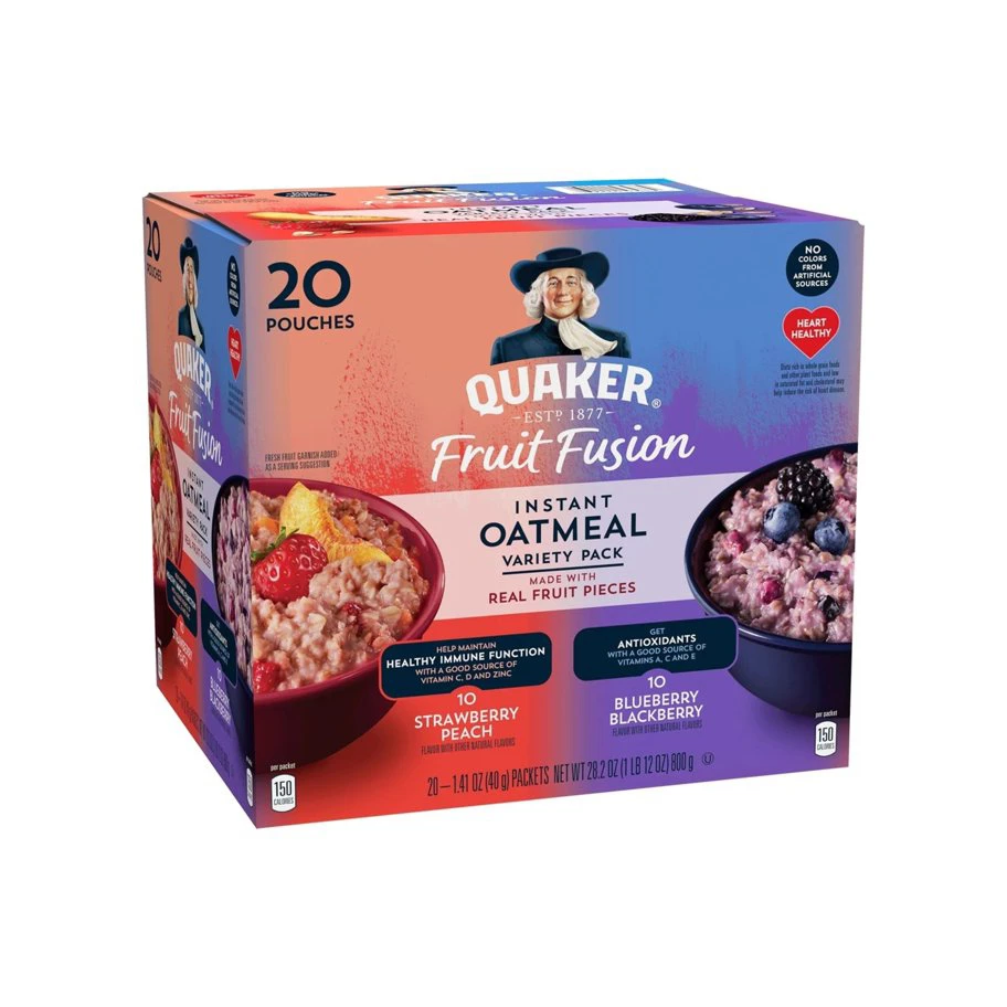 Quaker Fruit Fusion Instant Oatmeal Variety Pack Advertisement