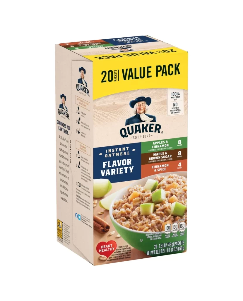 Quaker Instant Oatmeal 20 Packets Value Pack Advertisement