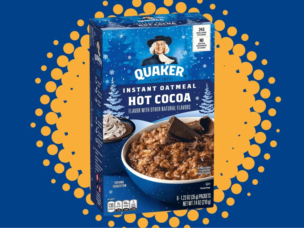 Quaker Instant Oatmeal Hot Cocoa Box Packaging