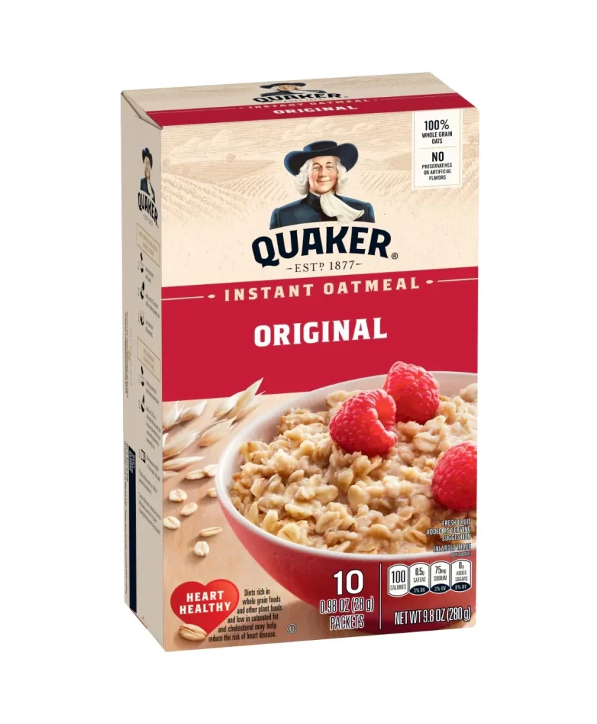 Quaker Instant Oatmeal Original Box Packaging