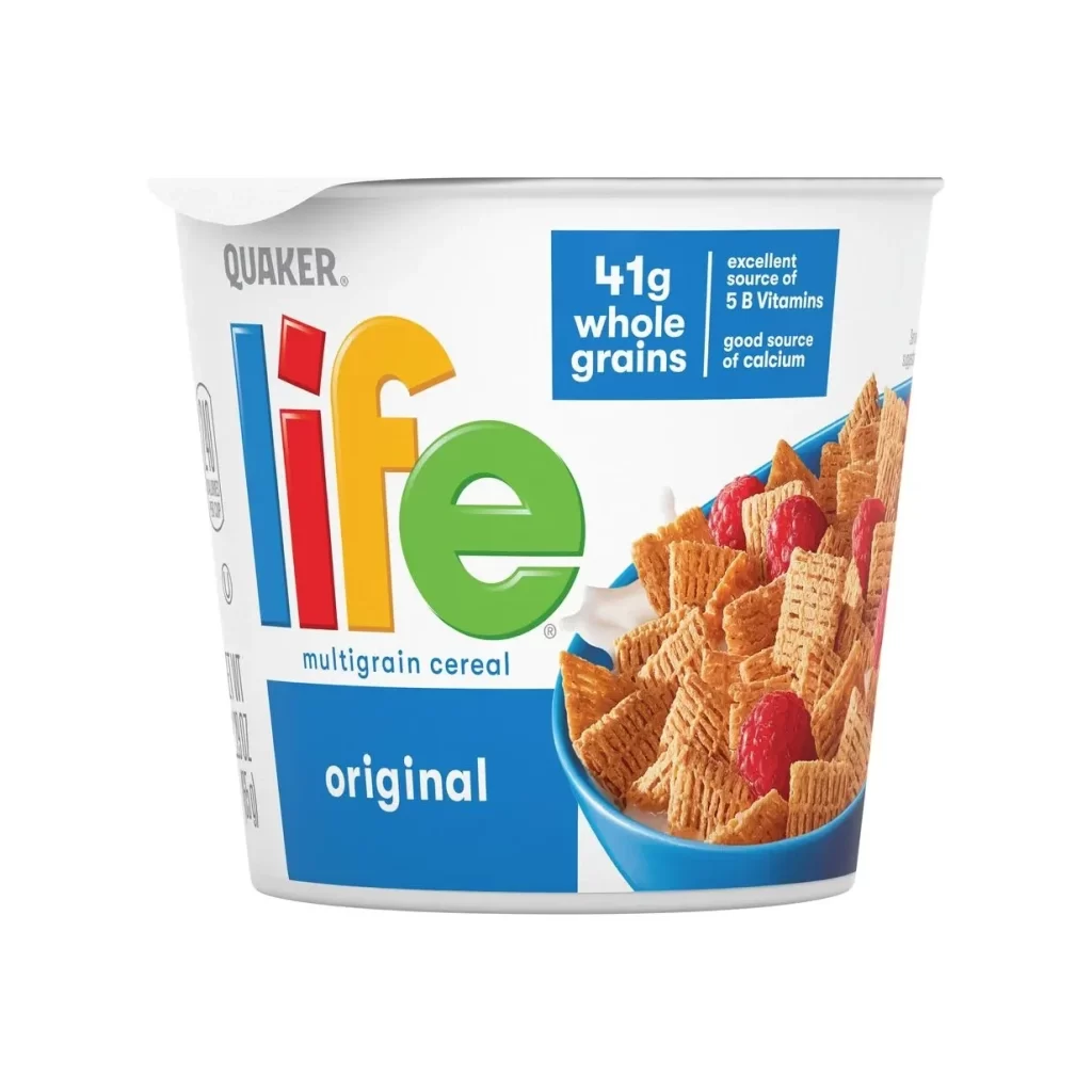 Quaker Life Multigrain Cereal Cup Packaging