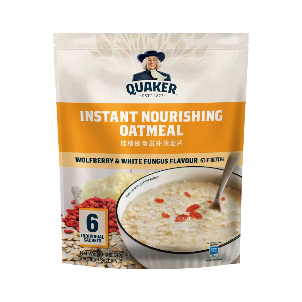 Quaker Nourishing Oatmeal Wolfberry Pouch Packaging