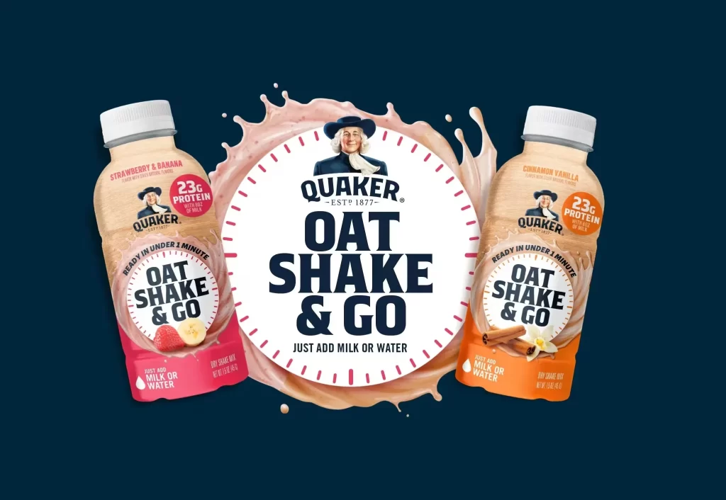 Quaker Oat Shake Go Cinnamon Vanilla Bottles Advertisement