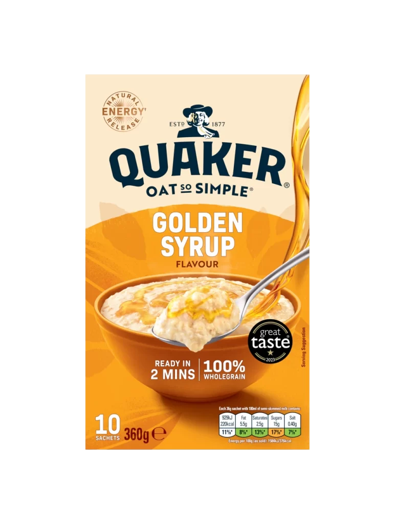 Quaker Oat So Simple Golden Syrup Box Packaging