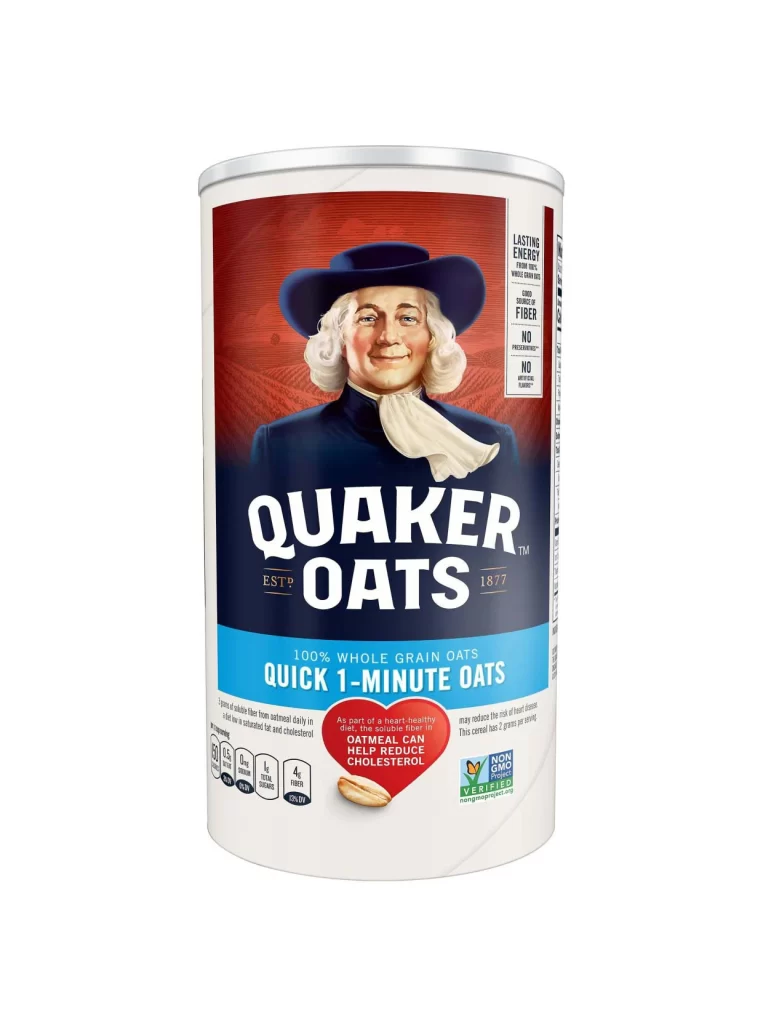 Quaker Quick 1 Minute Oats Canister Packaging