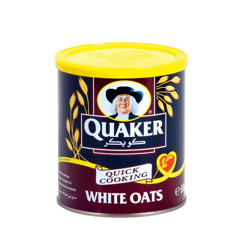 Quaker Quick Cooking White Oats Tin Packaging