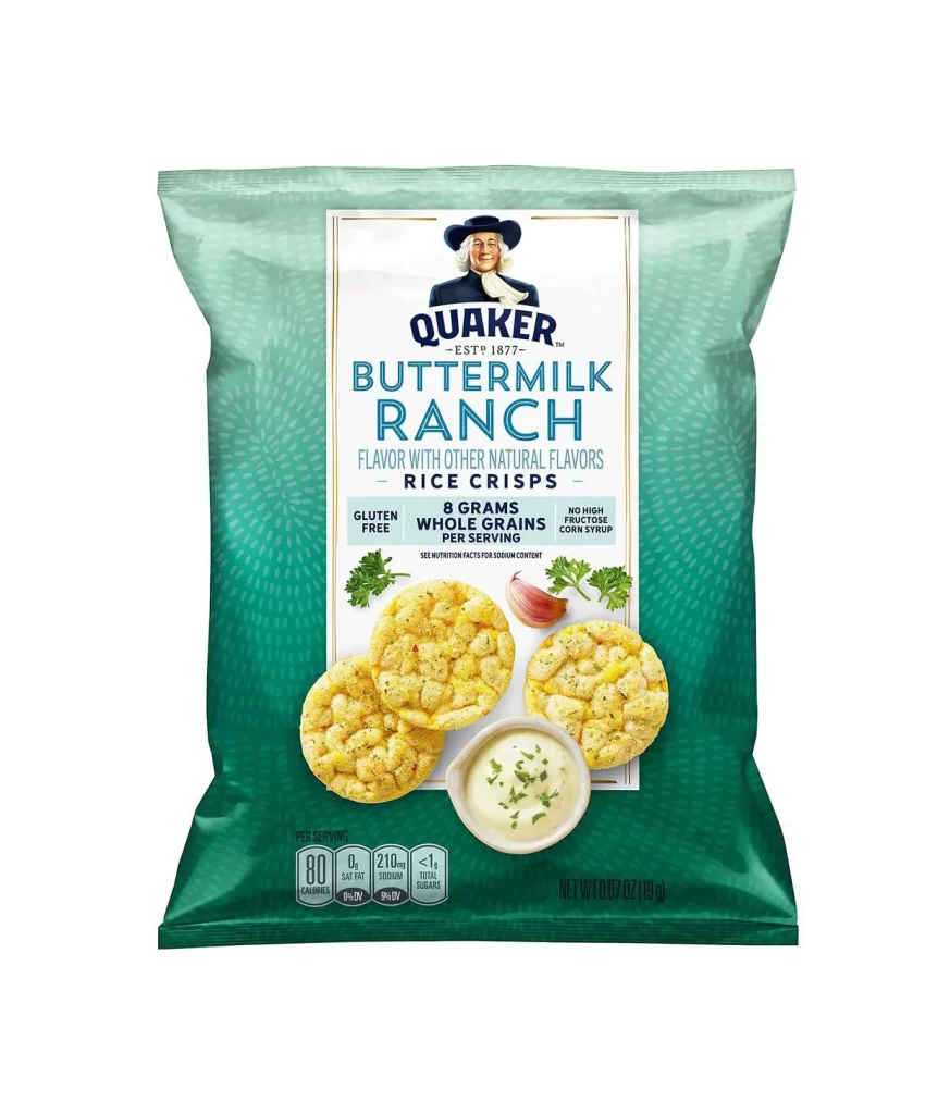 Quaker Rice Crisps Buttermilk Ranch Bag Packaging